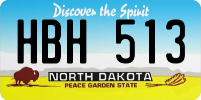 ND license plate HBH513