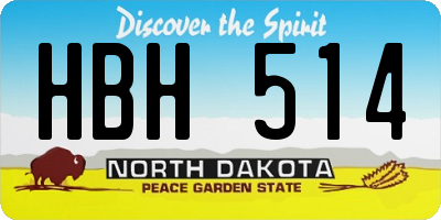 ND license plate HBH514