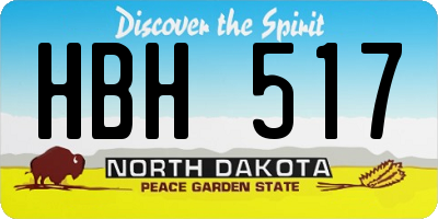 ND license plate HBH517