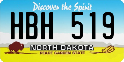 ND license plate HBH519