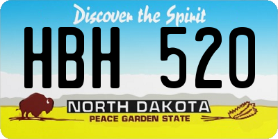 ND license plate HBH520