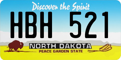 ND license plate HBH521