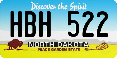 ND license plate HBH522