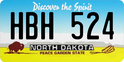 ND license plate HBH524