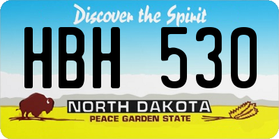 ND license plate HBH530