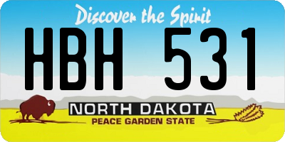 ND license plate HBH531