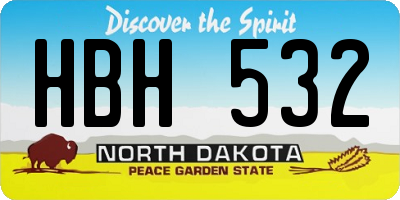 ND license plate HBH532