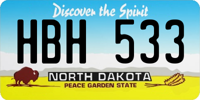 ND license plate HBH533