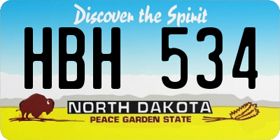 ND license plate HBH534