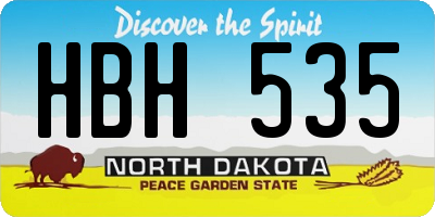 ND license plate HBH535