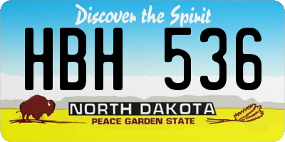 ND license plate HBH536