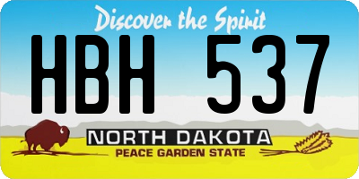 ND license plate HBH537