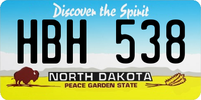 ND license plate HBH538