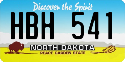 ND license plate HBH541