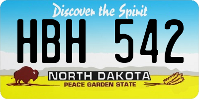 ND license plate HBH542