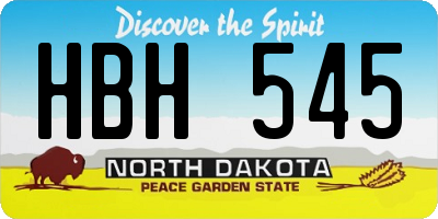 ND license plate HBH545