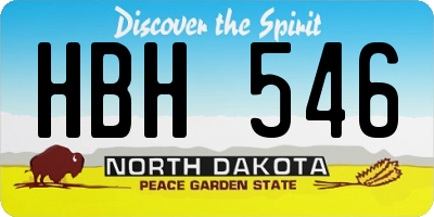 ND license plate HBH546