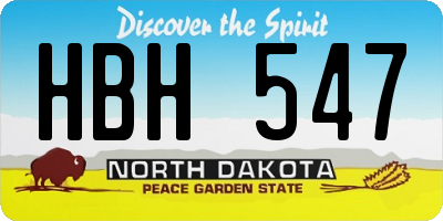 ND license plate HBH547