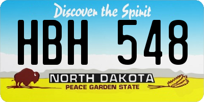 ND license plate HBH548