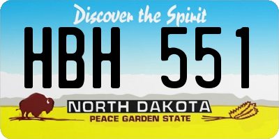 ND license plate HBH551