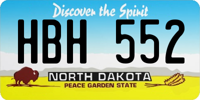 ND license plate HBH552