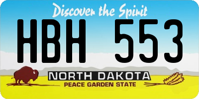 ND license plate HBH553