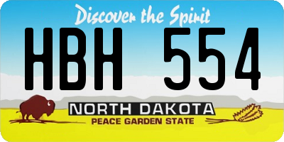 ND license plate HBH554