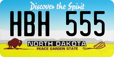 ND license plate HBH555