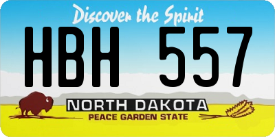 ND license plate HBH557