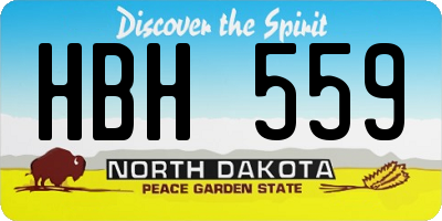 ND license plate HBH559