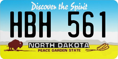 ND license plate HBH561