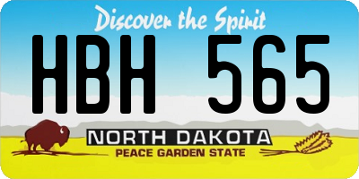 ND license plate HBH565