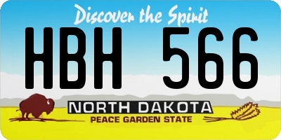 ND license plate HBH566