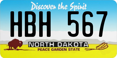 ND license plate HBH567