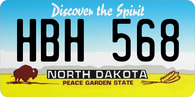 ND license plate HBH568