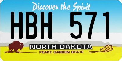 ND license plate HBH571