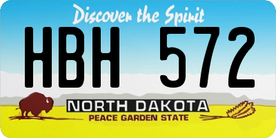 ND license plate HBH572