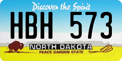 ND license plate HBH573