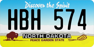 ND license plate HBH574