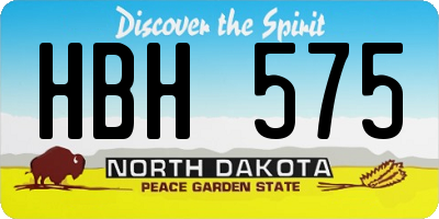 ND license plate HBH575