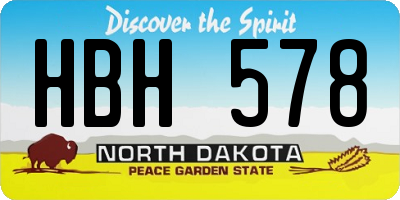 ND license plate HBH578