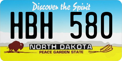 ND license plate HBH580