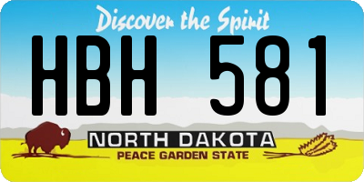 ND license plate HBH581