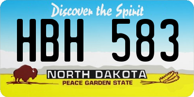 ND license plate HBH583