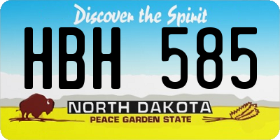 ND license plate HBH585