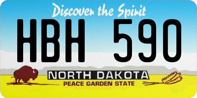 ND license plate HBH590