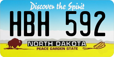 ND license plate HBH592