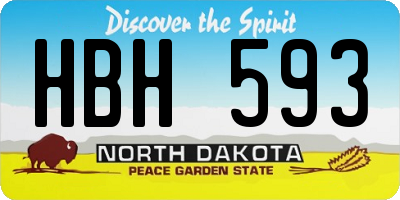 ND license plate HBH593