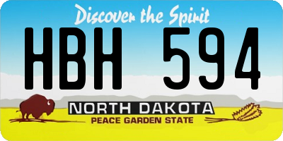 ND license plate HBH594