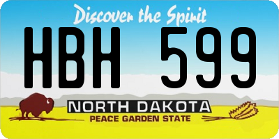 ND license plate HBH599